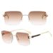Men's Sunglasses New Small Frameless Sunglasses Plastic PC Trimmed UV Protection Fashion Square Frame Gradient Sun Protection Sunglasses_viptrois.com