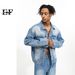 Men's Clothing EF JEANS | New Style Casual Loose Mid High Waist Flared Denim Jacket Jacket Set Blue_viptrois.com
