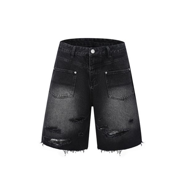 Men's Clothing Retro Raw Edge Distressed Ripped Denim Zippered Jeans Trendy Loose Casual Versatile Workwear Men And Women Suits_viptrois.com