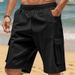 Men's Summer Casual Shorts Loose Fit Multi Pockets Workwear Squat Sports Style Mid Waist Inelastic Cotton Polyester Black Khaki Gray_viptrois.com
