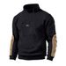 Nordmann European And American Cross-Border Men's Fleece Stand Collar Half-Zip Long Sleeve Tactical Pocket Embroidered Pullover_viptrois.com