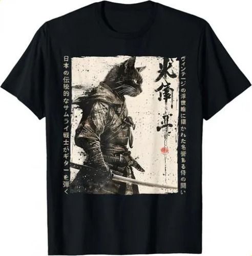 T-shirtt-shirtsamurai 2026 Warrior Ukiyo Ink Artwork Cat Samu_viptrois.com