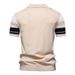 2025 Summer New Men's Lapel Knitted Striped Patchwork European Size Short Sleeved Polo Shirt For Men_viptrois.com