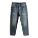 Men's Clothing Small Straight Blue Jeans Men's Trendy Brand Handsome Long Pants Versatile Trend_viptrois.com