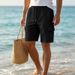 Men's Summer Casual Checkered Cargo Shorts, Loose Fit Multi-Pocket Knee-Length Shorts For Travel & Commute_viptrois.com