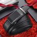 Leather belt men's automatic buckle high end letter crocodile pattern young people business casual pants belt_viptrois.com