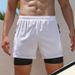 Men's Clothing Sports Shorts Quick Drying Outdoor Leisure Running Fitness Shorts With Inner Inch Double Layer Basketball Shorts_viptrois.com