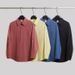 Unisex Casual Long-Sleeve Shirt Jacket - Lightweight Spring & Summer Open-Front Oversized Top (Black, Navy, Pastel Yellow, Red)_viptrois.com