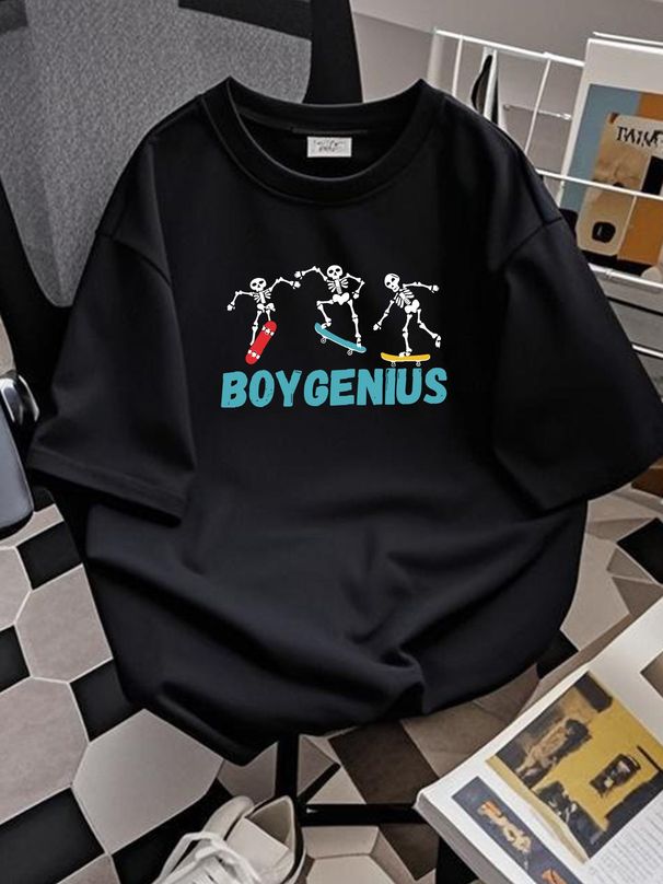 Boygenius Band Skeleton Heavy Cotton Black Full Size Unisex Tee Shirt KK483 Versatile Stretched Casual Designer Clothes Top For Everyday Wear_viptrois.com