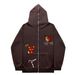 Hoodie Sweatshirt Gothic High Street Full Zipper Oversized Unisex Streetwear Y2 Jacket_viptrois.com
