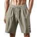 Men's Clothing New Men's Linen Breathable Beach Shorts Sports Casual Loose Five Point Shorts Men_viptrois.com