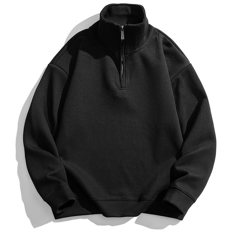 Men's Clothing New Spring And Autumn Men And Women Couple Half High Collar Zipper Sweatshirt Boys Winter Plus Velvet Casual Loose Sweatshirt_viptrois.com