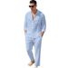 Men's Clothing Linen Suit Casual Loose Collared Shirt Long Sleeve American Style Autumn Beach Wear_viptrois.com