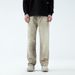 High Street Digital Print Jeans Rock Retro Hippie Straight Leg Fashion Street Mop Pants_viptrois.com