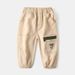 2025 New Children's Pants Wholesale Boys' Pants Baby Handsome Embroidery Striped Casual Pants Cuffed Single Pants_viptrois.com