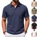 Cross-border Clothing Independent Site Summer Men's Beach Linen Polo Shirt, Loose, Casual, Simple, Collared,_viptrois.com
