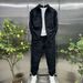 Men's Clothing Autumn New Three Dimensional Relief Jacquard Shirt Fashion Slim Trousers Two Piece Suit Men's Trendy Brand Casual Sports Suit_viptrois.com