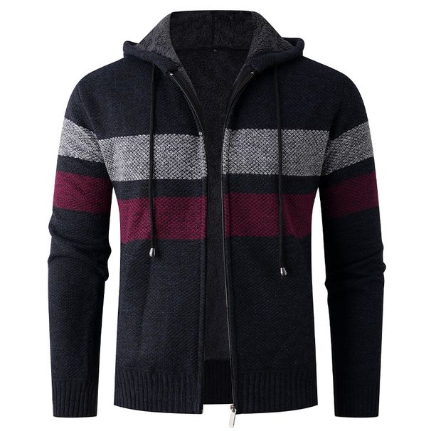 2025 New Men's Jacket Hooded Thickened Knitted Sweater Fashion Casual Men's Sweater Cardigan_viptrois.com