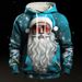 Pure Sparkling Fashion Sunglasses Santa Claus 3D Digital Print Spring Autumn Men's Regular Shoulder Loose Pullover Drawstring_viptrois.com