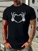 Skeleton Hands Love Heart Sign Bones Costume Funny Halloween T-Shirt Summer Soft Top For Everyday Wear Female T-Shirt For Women Casual Comfortable Slightly Designer Clothes Print Round Neck Short Sleeve Unisex Versatile Streetwear Fashion Women_viptrois.com