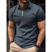 Men's Clothing Golf Shirt Zipper Polo Shirt Casual Short Sleeve Summer Street Wear_viptrois.com