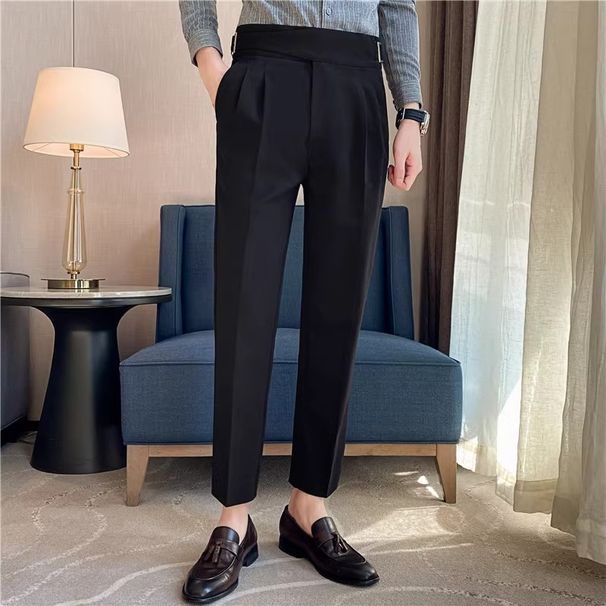 Men's Clothing Men's Light Luxury New Style Casual Trendy Business Men's High End Nine Point Trousers_viptrois.com