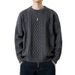 Twist Knitted Crew Neck Sweater For Men, Autumn And Winter New Thickened Base Knitwear, Trendy Pullover_viptrois.com