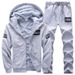 Men's Winter Fleece-Lined Hooded Tracksuit Set - Thickened Warm Casual Sports Outfit For Men (Gray, Black, Navy Blue)_viptrois.com
