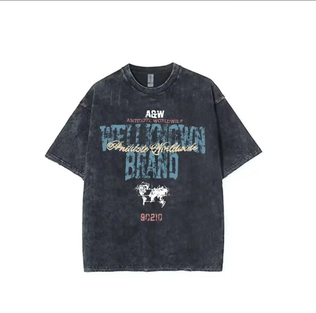 Men's Clothing Heavy Cotton Short Sleeved T Shirt Handsome Trend Washed Half Sleeved T Shirt Summer New Style Old Top_viptrois.com