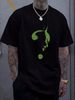 RIDDLER GLOW IN THE DARK LOGO Front Print T-Shirt Black Summer Fashion Graphic Streetwear Comfortable Casual Stretched Unisex Versatile Breathable_viptrois.com