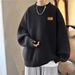 New round neck sweater for men in winter, with added velvet and thick pullover, loose base, knitted sweater jacket_viptrois.com