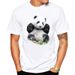 Unbeatable Quality 2024 Panda Flower Pattern Printed Men's T-shirt Loose Short Sleeve_viptrois.com