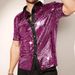 Men's Clothing New Style Personalized Trend Breathable Sequined Short Sleeved Shirt Collar Color Men's Clothing_viptrois.com