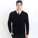 Loom Cross-Border Same Style European And American Business Youth Men's V-Neck Solid Color Knitted Wool Fashion Slim Fit Base_viptrois.com