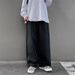 Men's Clothing Loose Wide Leg Pants Retro Solid Color High Street Straight Casual Trousers_viptrois.com