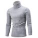Autumn And Winter High-neck Sweater, Men's Trendy Twisted Long-sleeved, Slim-fit Men's Knitted Sweater, Pullover And Base Layer_viptrois.com