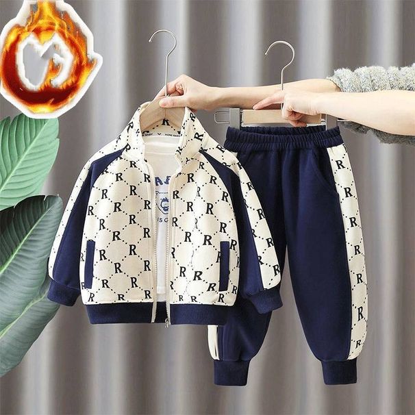 autumn and winter new pure cotton children's sweater knitted cardigan boys and girls casual children's clothing suit_viptrois.com