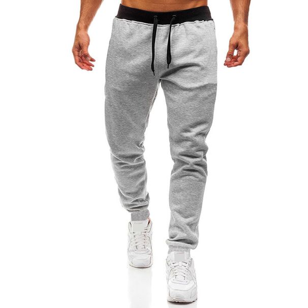 Foreign Trade New Men's Fitness Sports Pants, Men's Solid Color Brushed Large Size Casual Pants, European And American Sports Trousers_viptrois.com