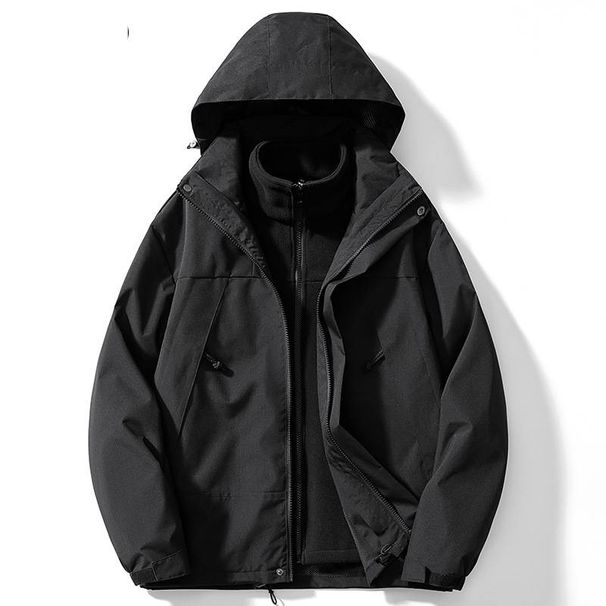 Men's Clothing Autumn And Winter Jacket Piece Set Three In One Detachable Men's And Women's Same Style Sports Warm Trend Hooded Jacket Cross Border_viptrois.com