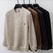 Men's Sherpa-Lined Sweatshirt – Winter Thermal Pullover With Ultra-Soft Fleece Interior, Thickened Polyester Crewneck Long-Sleeve Top_viptrois.com