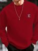 Men's Loose Casual Fashion K Print Round Neck Long Sleeved Sweatshirt Suitable For Autumn And Winter Wear_viptrois.com
