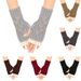 Unisex Autumn and winter lace gloves knitted acrylic wool sleeves hollow leaf wrist sleeves sleeves half finger gloves_viptrois.com