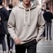 Men’s Heavyweight Hoodie – 280g Cotton-Blend, Relaxed Fit, Streetwear Style (Black/Navy/Brown/Light Gray, S-XXL)_viptrois.com