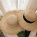 New Spring/Summer Fresh Foldable Lafite Grass Woven Straw Beach Big Eaf Protection Sun visor Hat Korean Edition with_viptrois.com