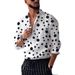 Men's Clothing Men's New Polka Dot Printed Casual All Match Long Sleeve Shirt_viptrois.com