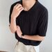 Men's Clothing Men's Summer Thin Wheat Jacquard Polo Sweater Short Sleeve High End Old Money Style T Shirt Cleanfit Half Sleeve_viptrois.com