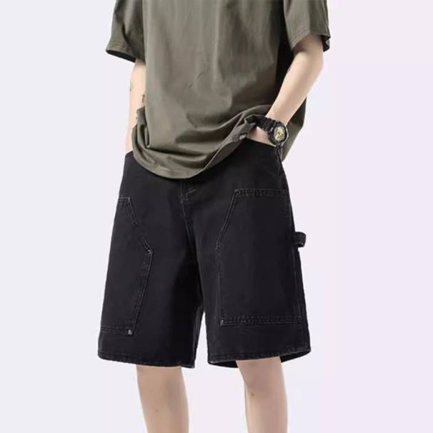 Men's Clothing Jeans Summer Thin Retro High Street Fashion Shorts Loose Straight Casual Washed Pants_viptrois.com