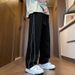 Men's Relaxed Fit Stripe Pants – Straight-Leg Drop Cuff Design For Casual & Street Style (White Grey/Grey/Black) – Polyester Wrinkle-Free Comfort_viptrois.com