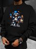 Men's Loose Casual Fashionable Cool Bear Pattern Printed Round Neck Long Sleeved Sweatshirt For Autumn And Winter_viptrois.com