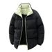 Men's Clothing Stand Collar Cotton Coat Unisex Stand Collar Winter Jacket – Cozy Fleece Lined Coat, Loose Fit, Warm & Stylish For Casual Outings_viptrois.com